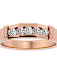 Inel Radiant cu Diamante Naturale de 0.51 ct din 18k Aur Roz - Castelo.ro