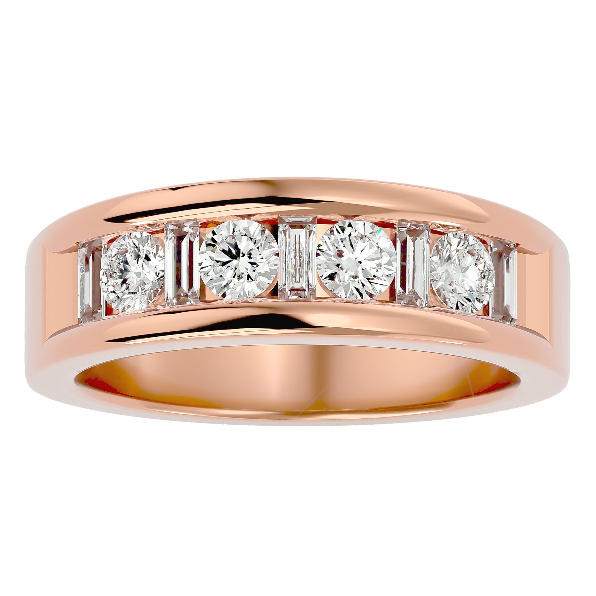 Verighetă Eternă din Aur 14k cu Diamante Naturale de 1.24 ct din 14k Aur Roz - Castelo.ro