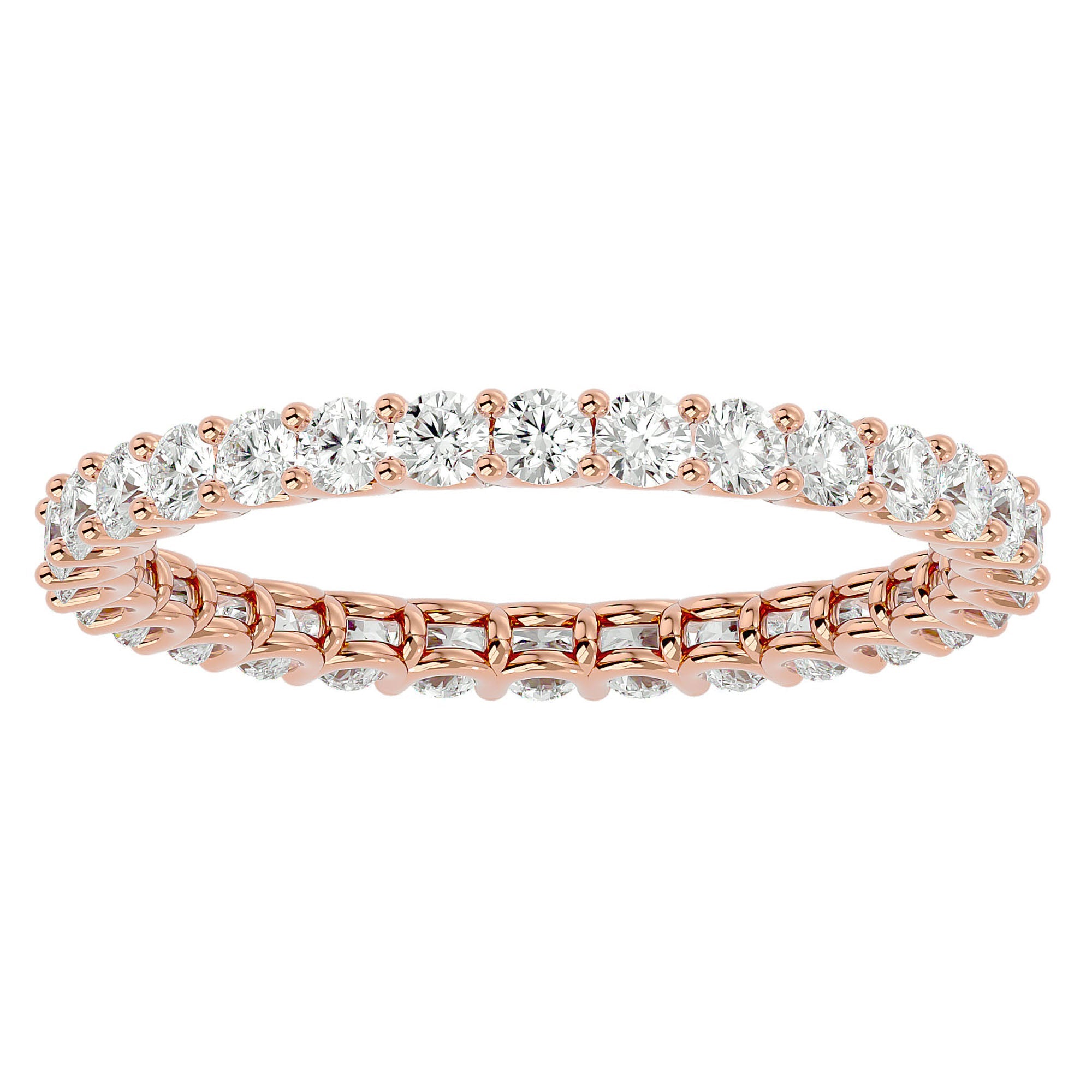 Inel Eternity Grandeur cu Diamante Naturale de 1.04 ct din 18k Aur Roz - Castelo.ro