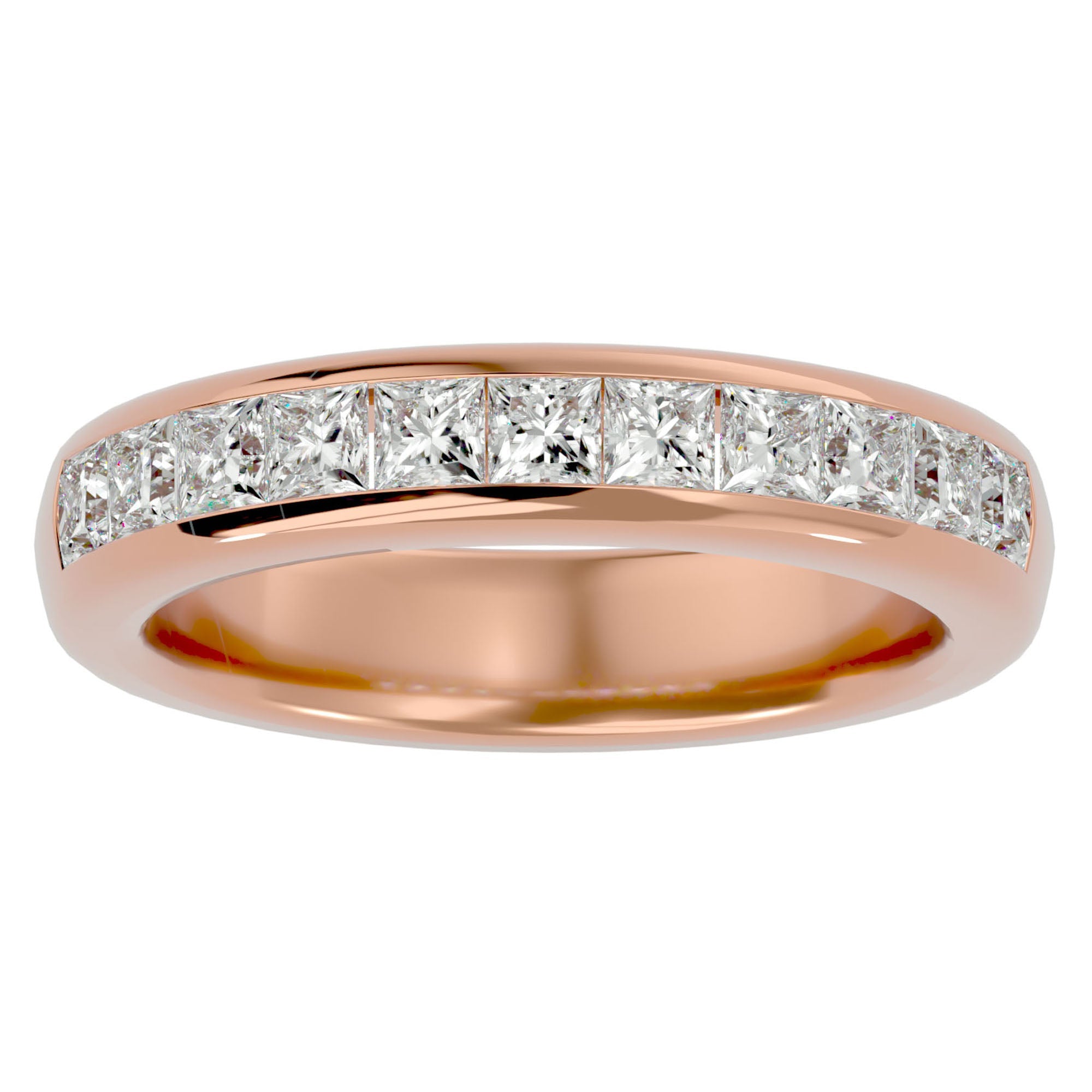 Verighetă cu Moissanite Eternity de 1.07 ct din 18k Aur Roz - Castelo.ro