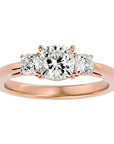 Inel de Logodnă Solitaire cu Trei Moissanite de 1.57 ct din 18k Aur Roz - Castelo.ro