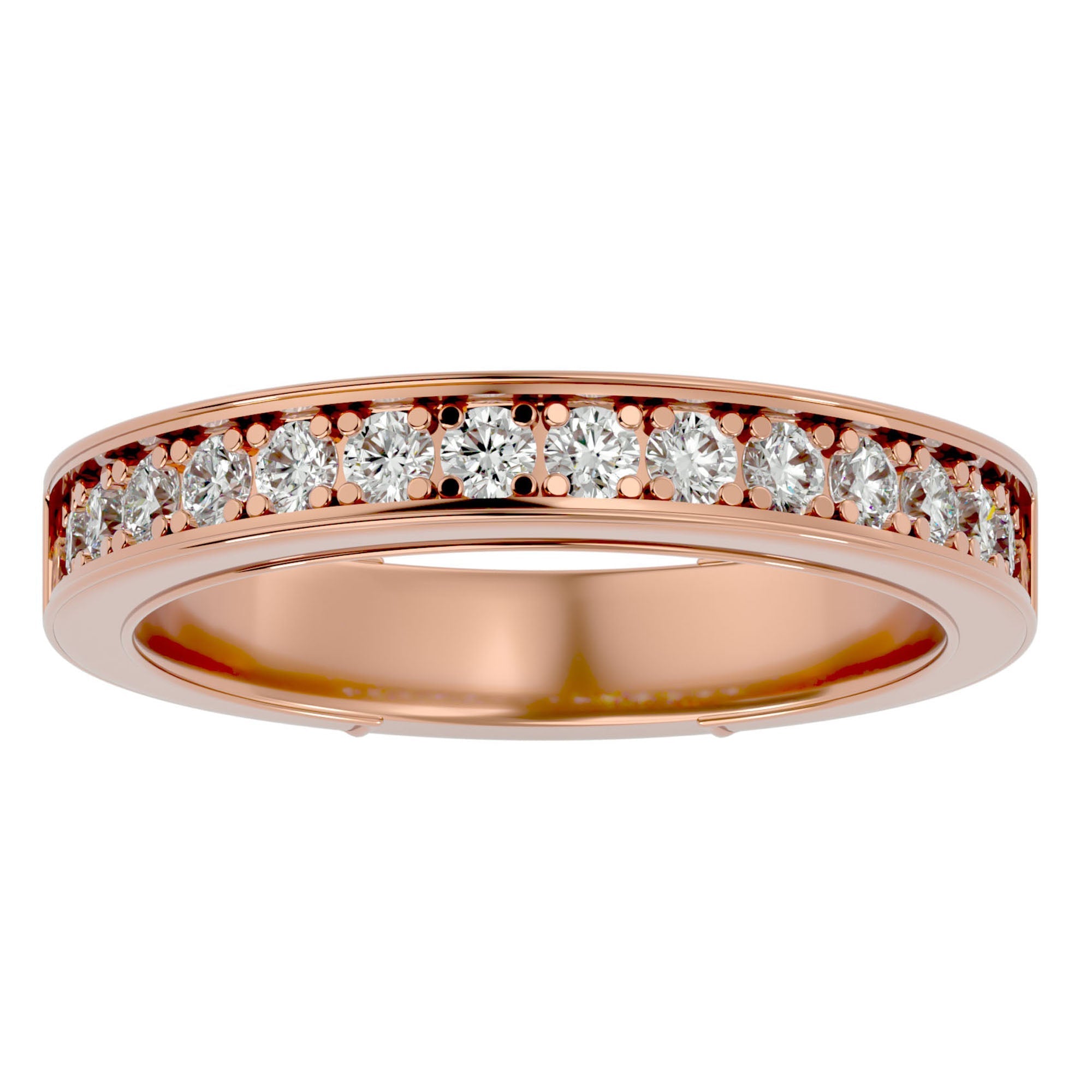 Inel Eternity din Aur 14k Cu Diamante Create în Laborator de 0.49 ct din 14k Aur Roz - Castelo.ro