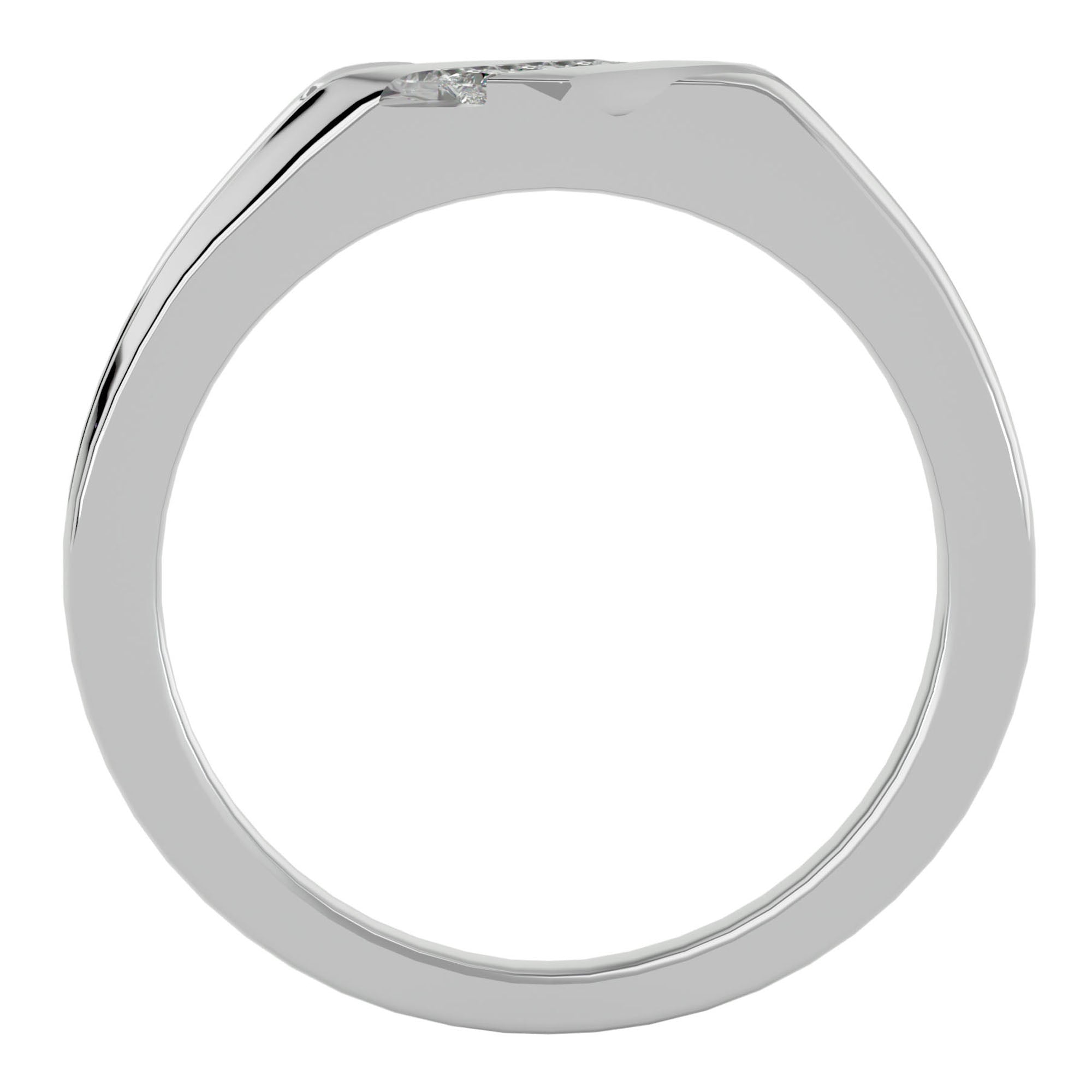 Verighetă cu Tăietură si Diamante Naturale de 0.18 ct din Platina - Castelo.ro