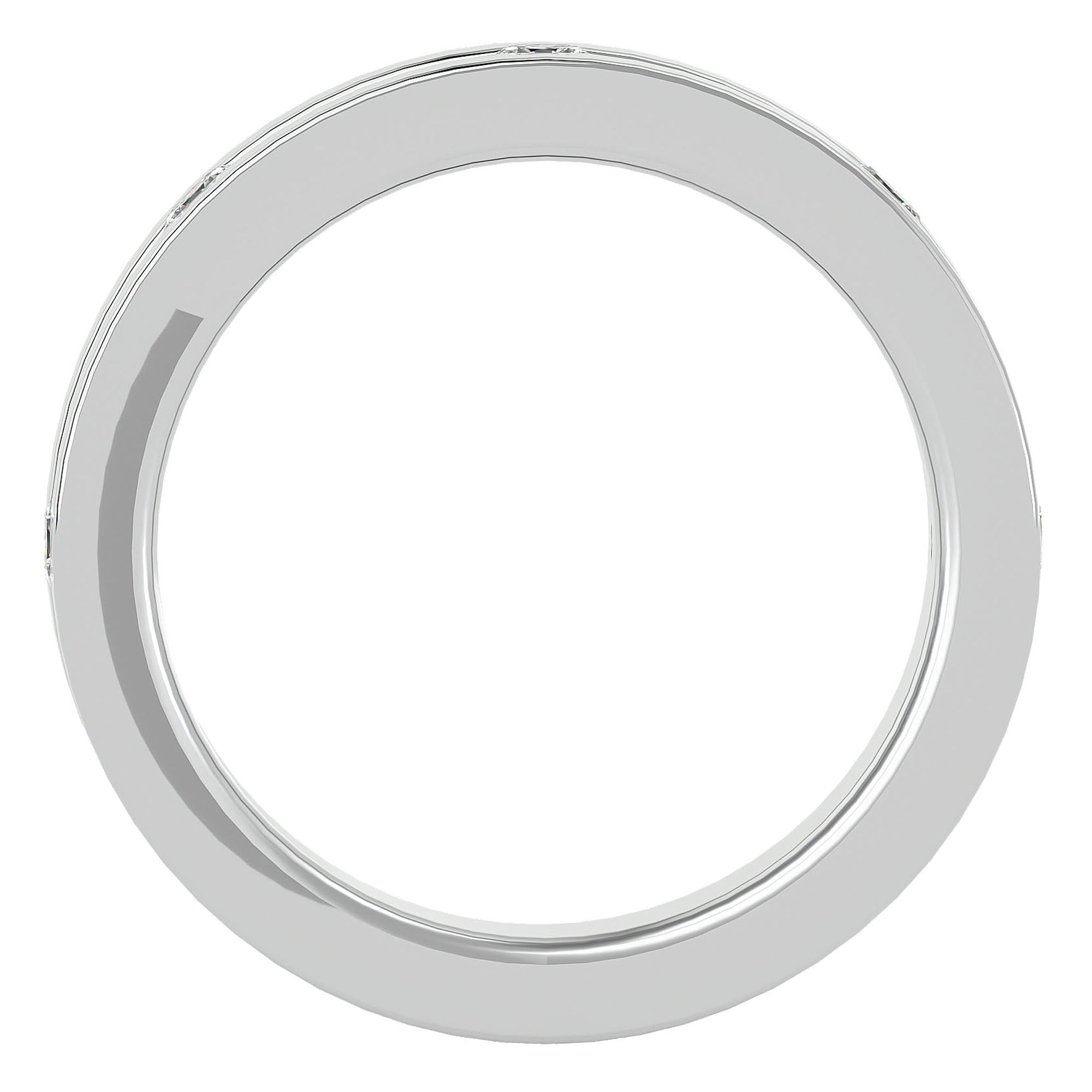 Verighetă din Aur 14k cu Bandă De Diamante Naturale de 0.56 ct din 14k Aur Alb - Castelo.ro