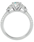 Inel de Logodnă din Aur 14k cu Trei Diamante Create în Laborator Pavè de 1.63 ct din 14k Aur Alb - Castelo.ro