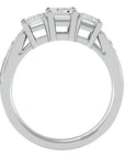 Inel de Logodnă Trei Moissanite de 2.46 ct din Platina - Castelo.ro