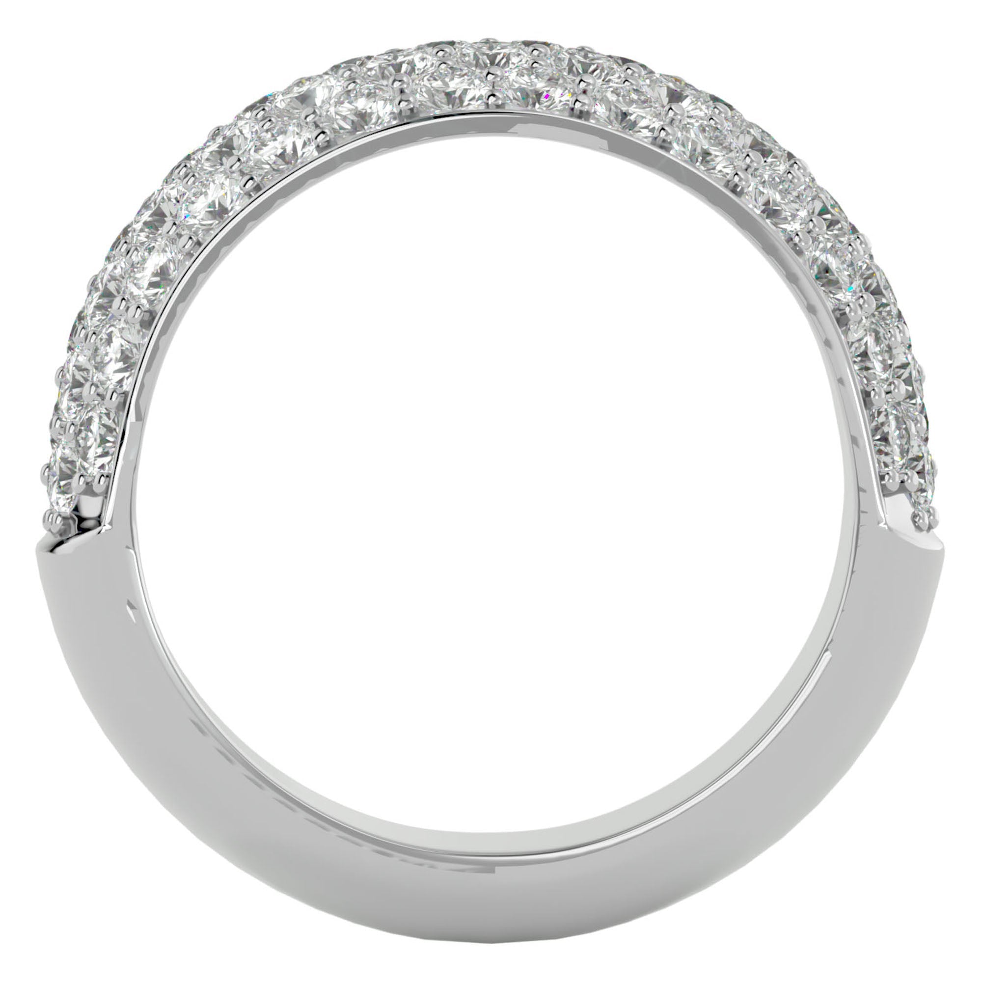 Inel Nupțial Pavé din Aur 14k cu Diamante Naturale de 1.87 ct din 14k Aur Alb - Castelo.ro