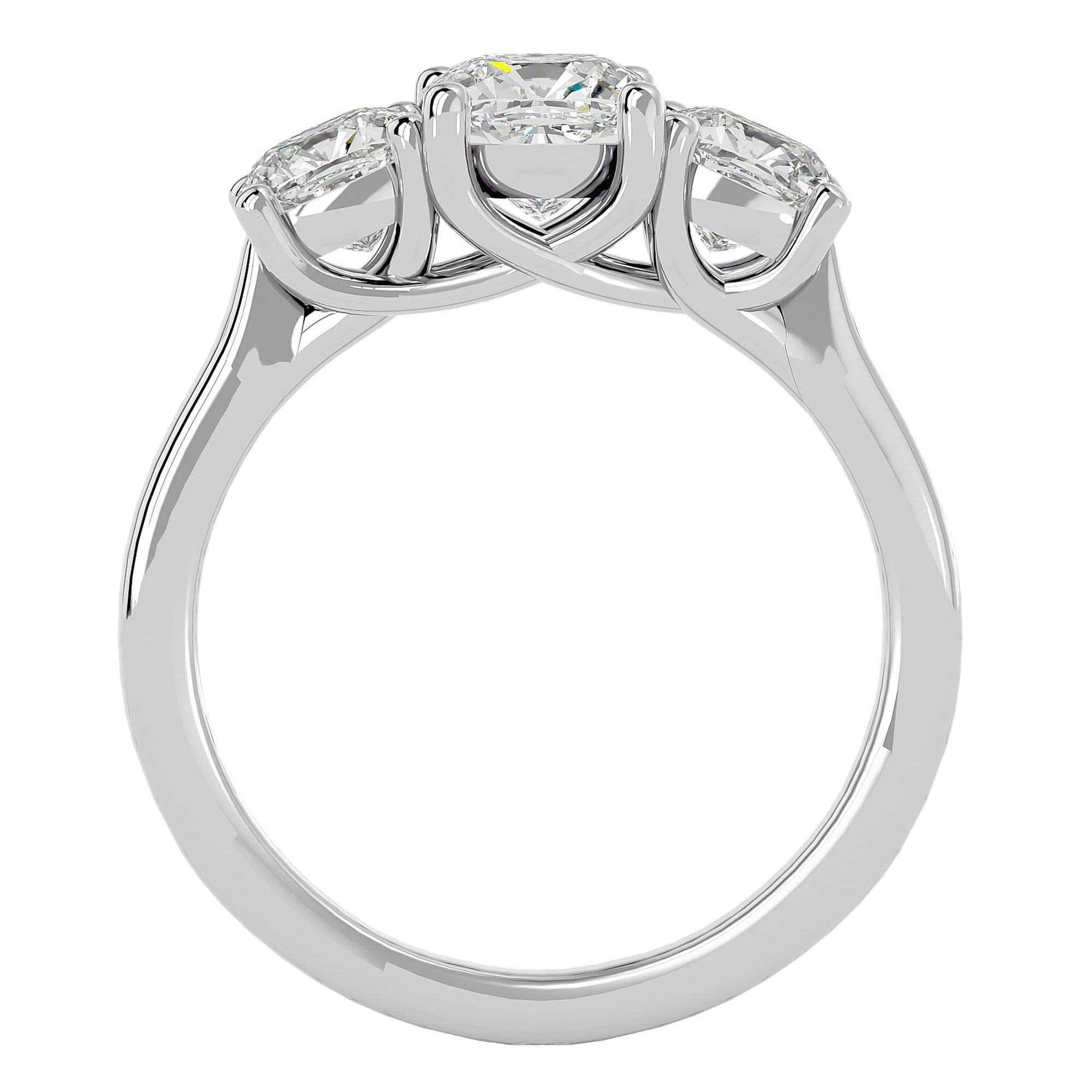 Inel de Logodnă Contessina cu Trei Diamante Naturale de 2.47 ct din Platina - Castelo.ro