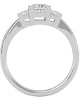 Inel de Logodnă Cu Trei Moissanite Tăietură Prințesă de 1.00 ct din Platina - Castelo.ro