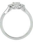 Inel de Logodnă cu Trei Diamante Naturale In Forma De Prințesă de 0.59 ct din Platina - Castelo.ro