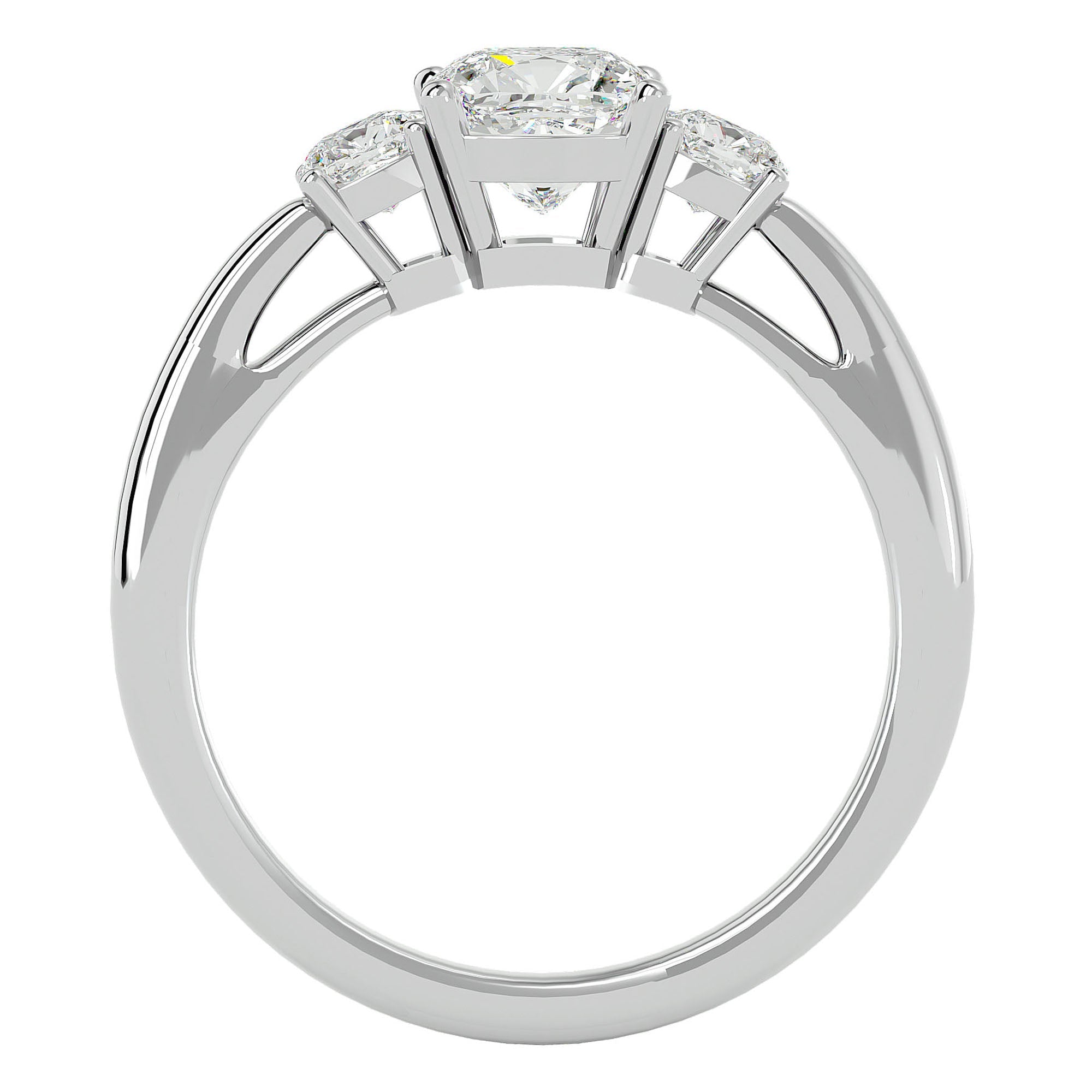 Inel de Logodnă Solitaire cu Trei Diamante Naturale de 1.57 ct din Platina - Castelo.ro