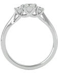 Inel de Logodnă Trei Moissanite Cu Tăietură De Prințesă de 0.96 ct din Platina - Castelo.ro