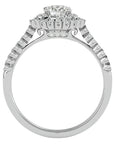 Inel de Logodnă cu Moissanite Brilliant Duo Halo Pavé de 0.86 ct din Platina - Castelo.ro