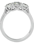 Inel de Logodnă din Aur 14k cu Trei Diamante Naturale de 2.20 ct din 14k Aur Alb - Castelo.ro