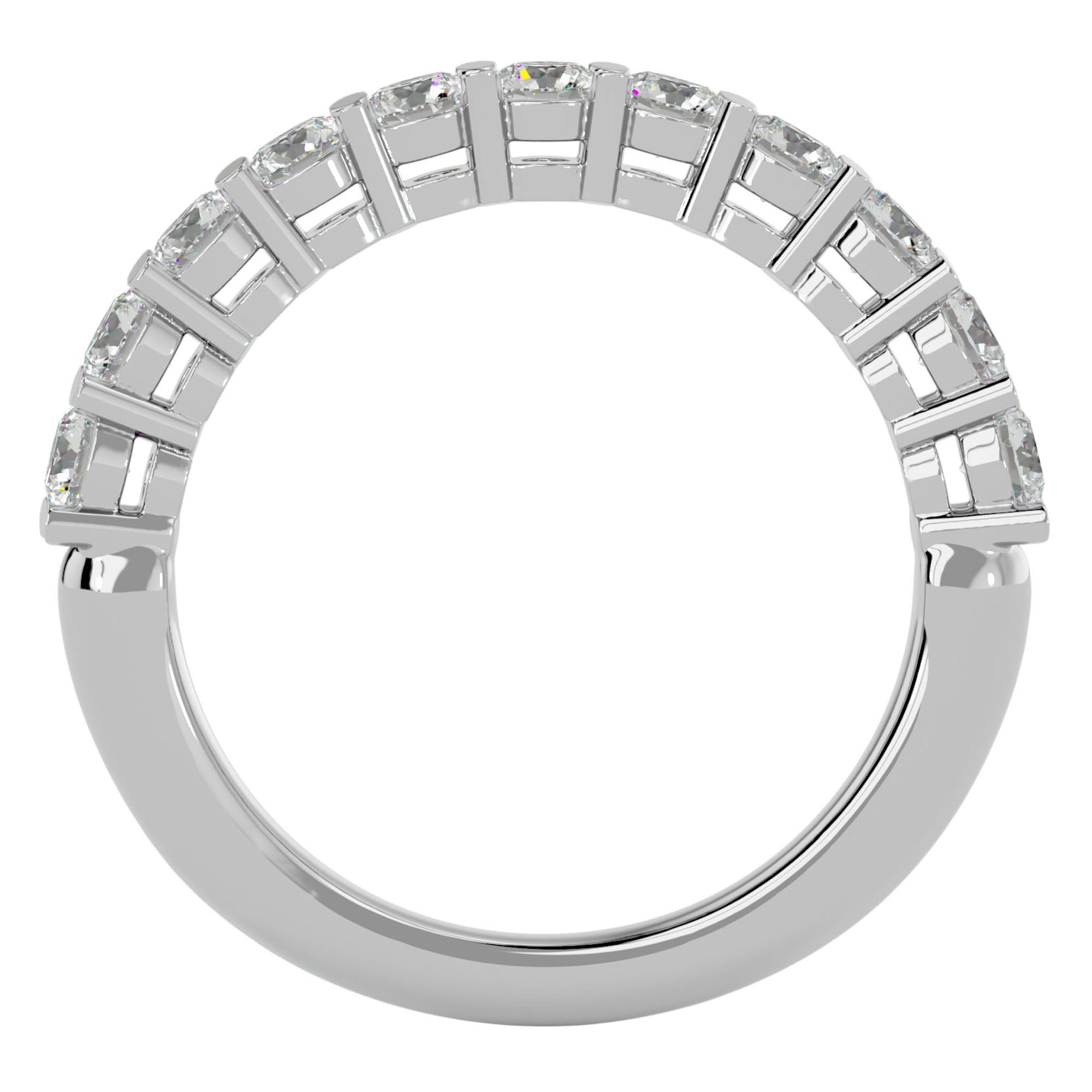 Inel Cu 11 Diamante Naturale Montate In Prong 1.11 ct din Platina - Castelo.ro