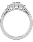 Inel de Logodnă Trei Moissanite Pavè de 1.28 ct din Platina - Castelo.ro