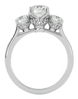 Inel de Logodnă din Aur 14k cu Trei Diamante Create în Laborator Pavè de 1.80 ct din 14k Aur Alb - Castelo.ro