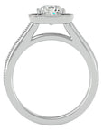 Inel de Logodnă Halo Pavé din Aur 14k cu Diamante Create în Laborator de 1.92 ct din 18k Aur Alb - Castelo.ro