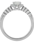 Inel de Logodnă Fleur Pavé din Aur 14k cu Diamante Naturale de 0.94 ct din 14k Aur Alb - Castelo.ro