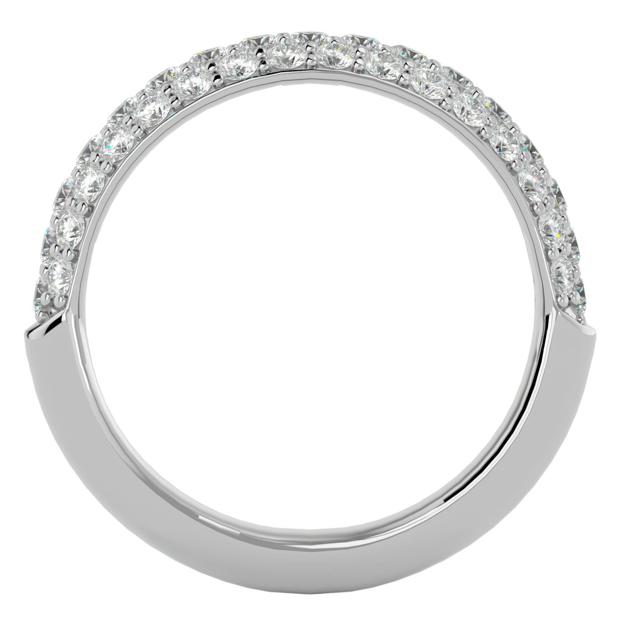 Inel Triplu Micro Pavé cu Moissanite de 0.90 ct din Platina - Castelo.ro