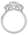Inel de Logodnă din Aur 14k cu Trei Diamante Create în Laborator de 2.22 ct din 14k Aur Alb - Castelo.ro