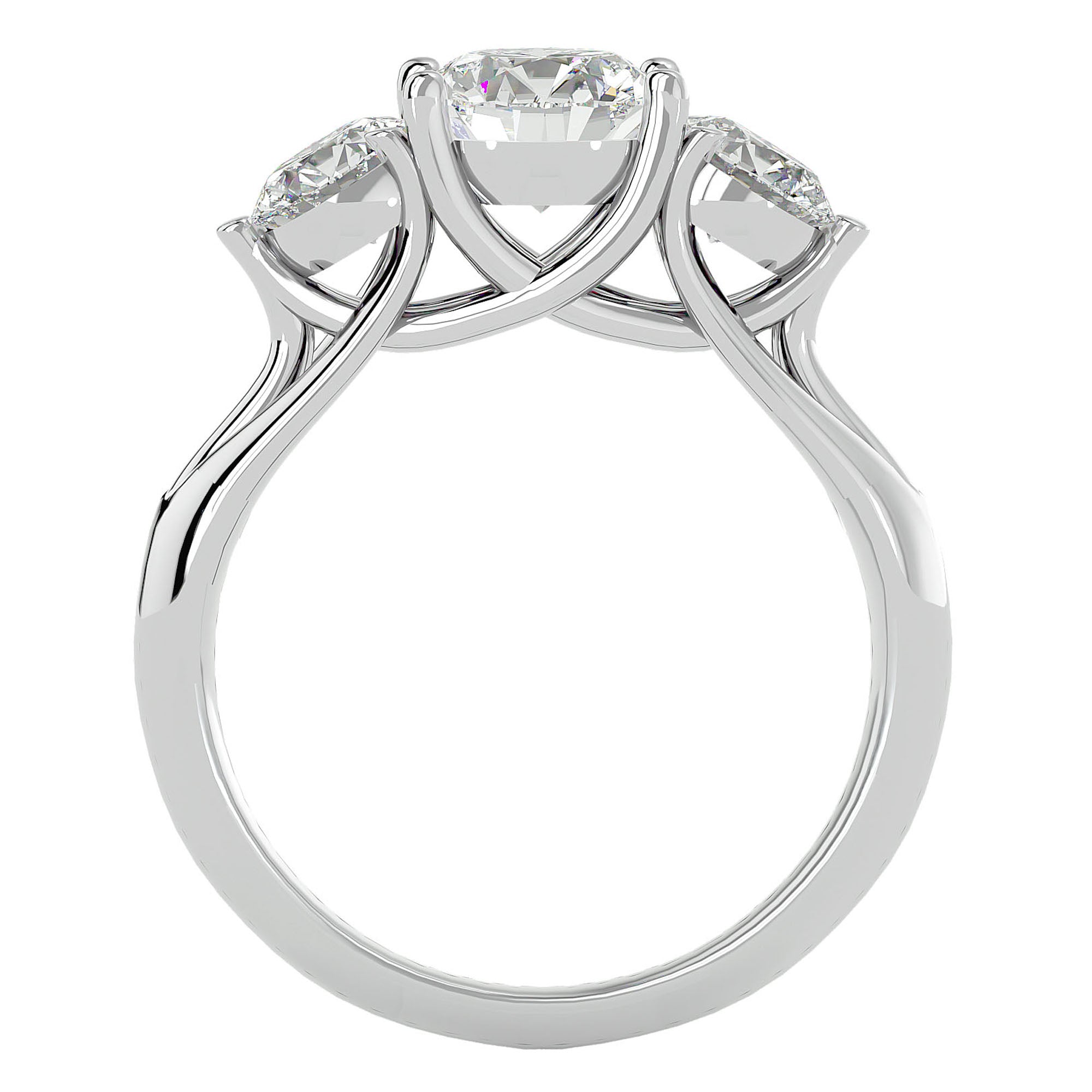 Inel de Logodnă cu Trei Diamante Naturale de 2.22 ct din Platina - Castelo.ro