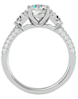 Inel de Logodnă din Aur 14k cu Trei Diamante Naturale Pavè de 1.63 ct din 14k Aur Alb - Castelo.ro