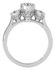 Inel de Logodnă cu Trei Diamante Naturale Solitaire Pavè de 1.80 ct din Platina - Castelo.ro