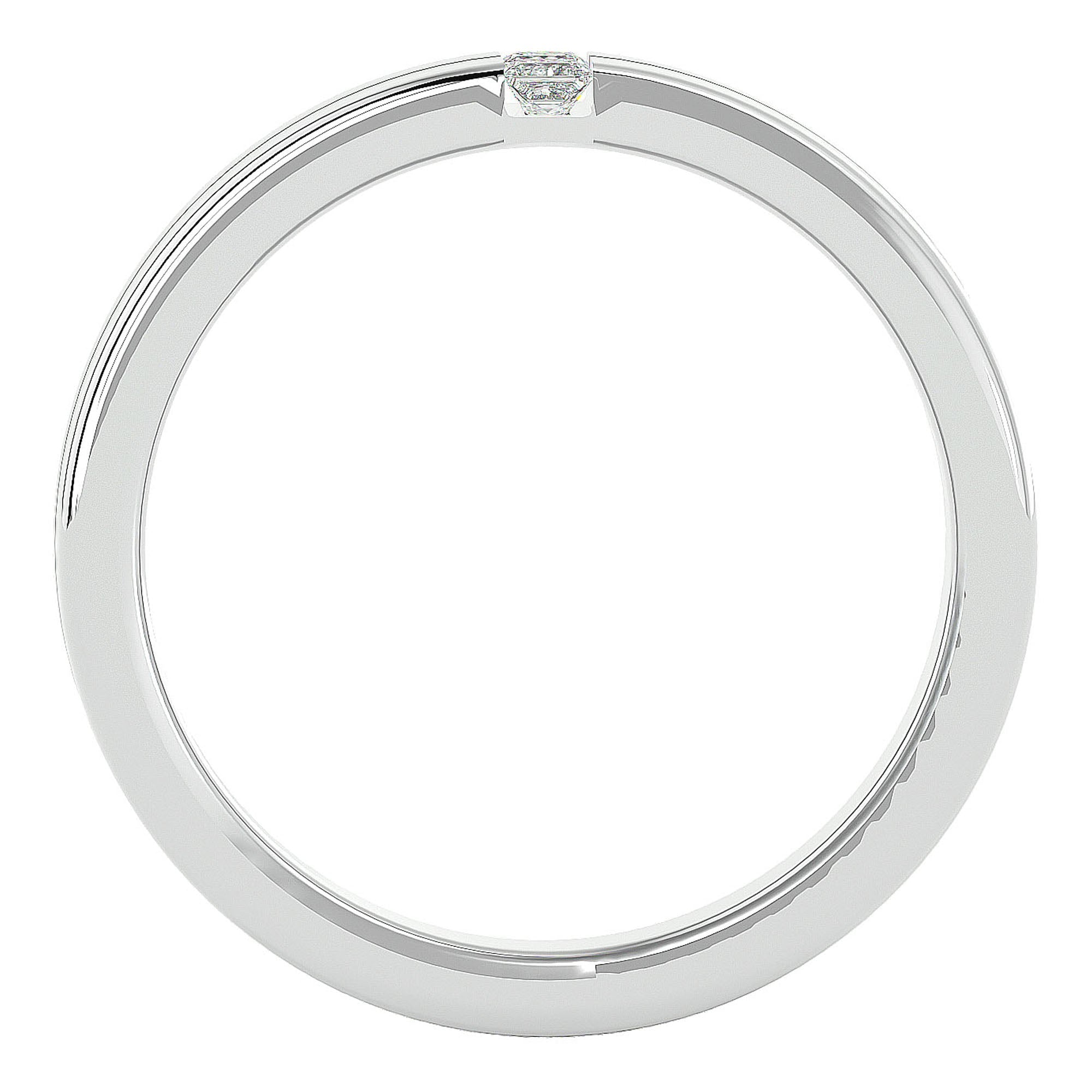 Verighetă cu Tăietură si Moissanite de 0.14 ct din Platina - Castelo.ro