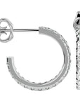 Cercei Hoop din Aur 14k Cu Diamante Naturale de 0.70 ct din 14k Aur Alb - Castelo.ro