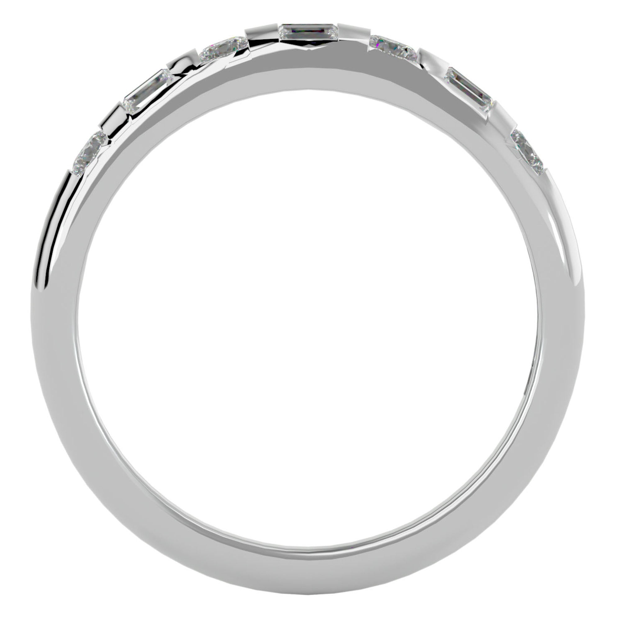 Inel Bagheta Eternity cu Diamante Naturale de 0.56 ct din Platina - Castelo.ro
