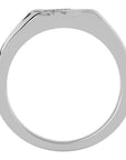 Verighetă din Aur 14k cu Tăietură si Diamante Naturale de 0.18 ct din 14k Aur Alb - Castelo.ro