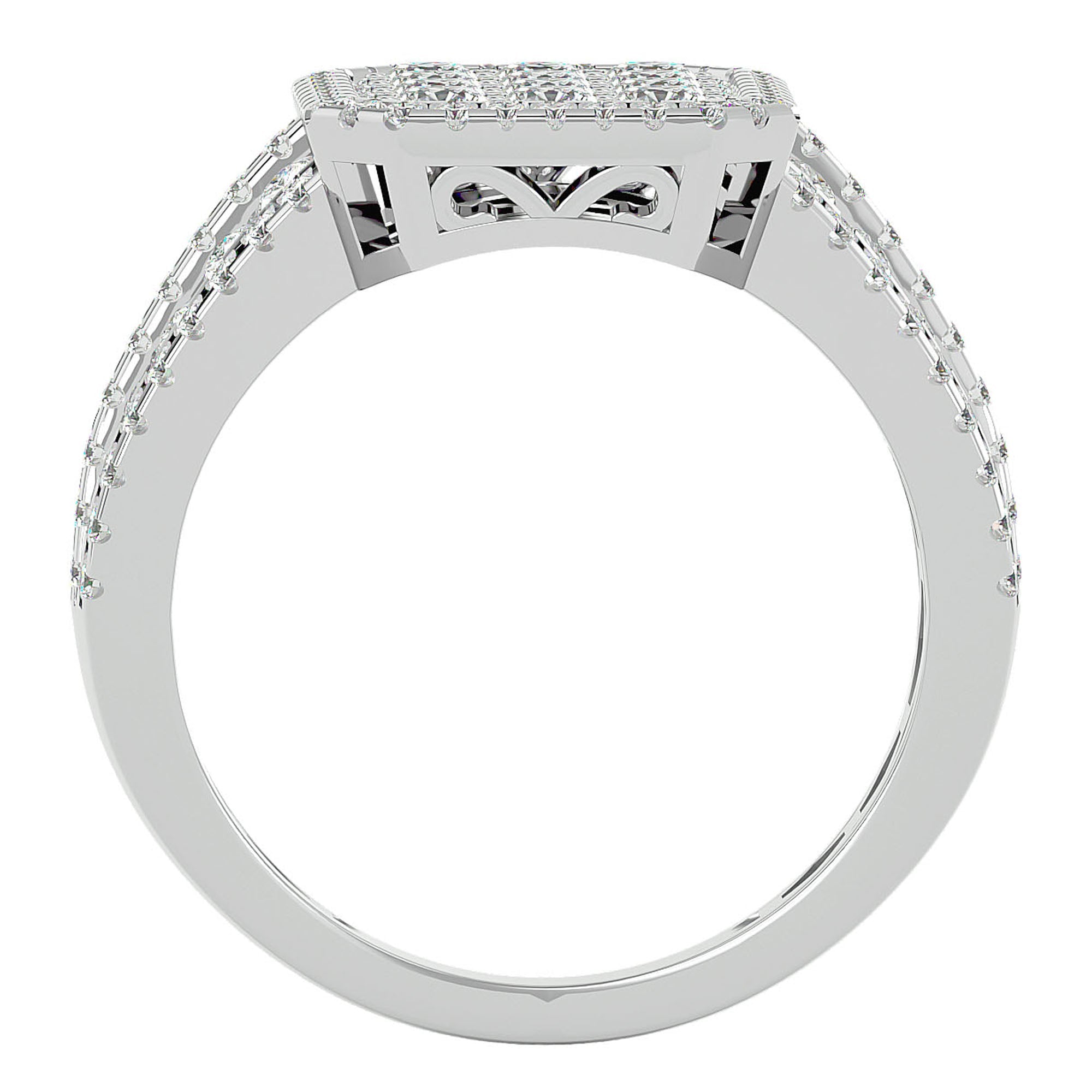 Inel Nobil cu Diamante Naturale Pavé de 1.53 ct din Platina - Castelo.ro