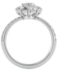 Inel de Logodnă Fleur din Aur 14k cu Diamante Naturale Halo Pavé de 1.64 ct din 14k Aur Alb - Castelo.ro