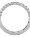 Inel Triplu Micro Pavé cu Diamante Create în Laborator de 0.90 ct din Platina - Castelo.ro