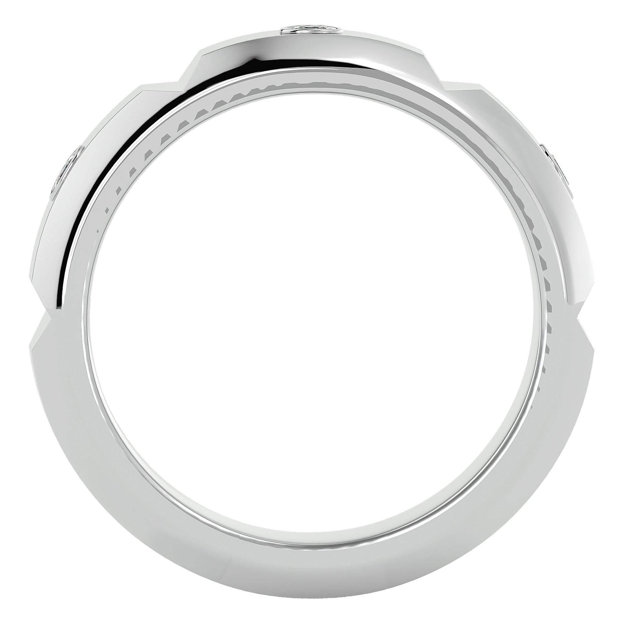 Verighetă cu Bandă De Diamante Create în Laborator de 0.18 ct din Platina - Castelo.ro