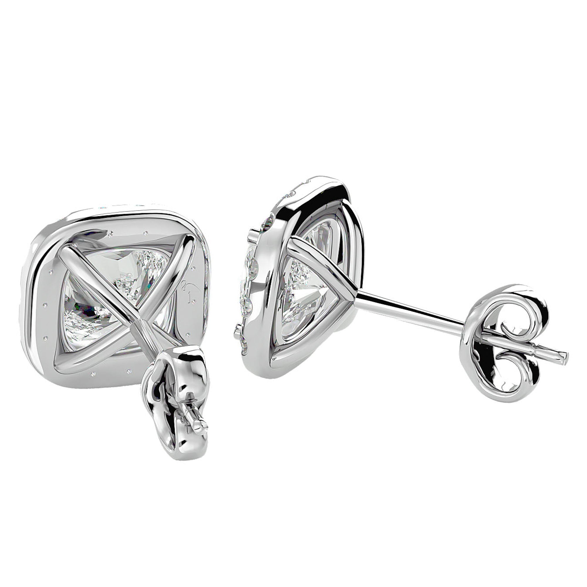 Cercei Stud Cu Diamante Naturale de 2.06 ct din - Castelo.ro