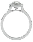 Inel Tăietură Princess Si Cadru Halo cu Diamante Naturale de 0.95 ct din Platina - Castelo.ro