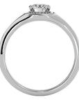 Inel de Logodnă Retro din Aur 14k cu Diamante Naturale Brilliant Halo de 0.54 ct din 14k Aur Alb - Castelo.ro