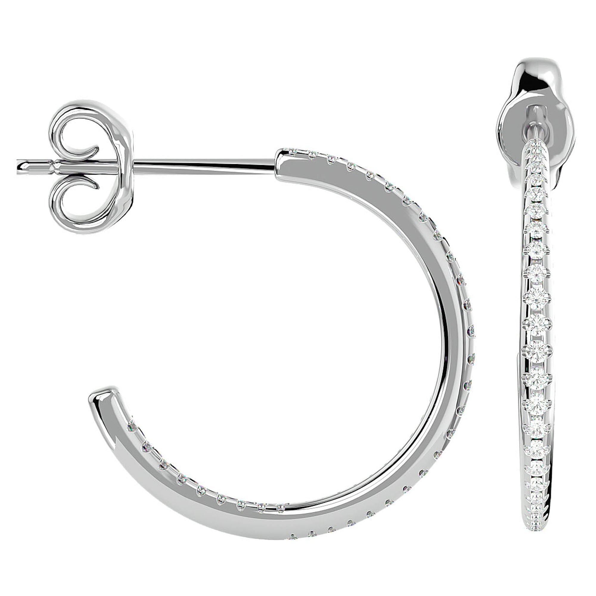 Cercei Cununa Nobilă din Aur 14k cu Diamante Create în Laborator de 0.38 ct din 14k Aur Alb - Castelo.ro