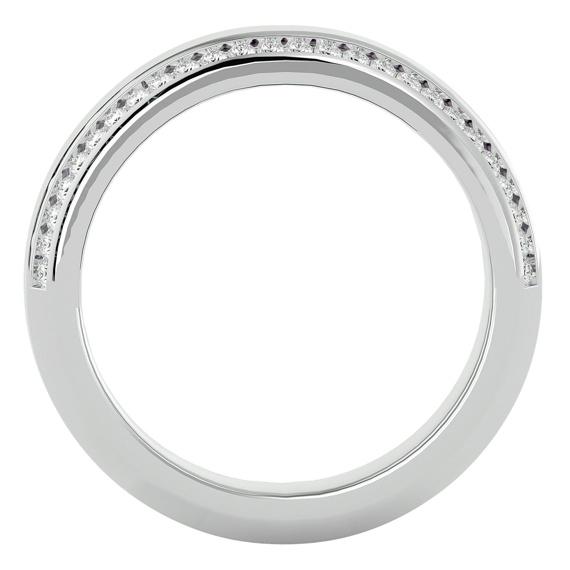 Verighetă cu Bandă De Diamante Naturale de 0.53 ct din Platina - Castelo.ro