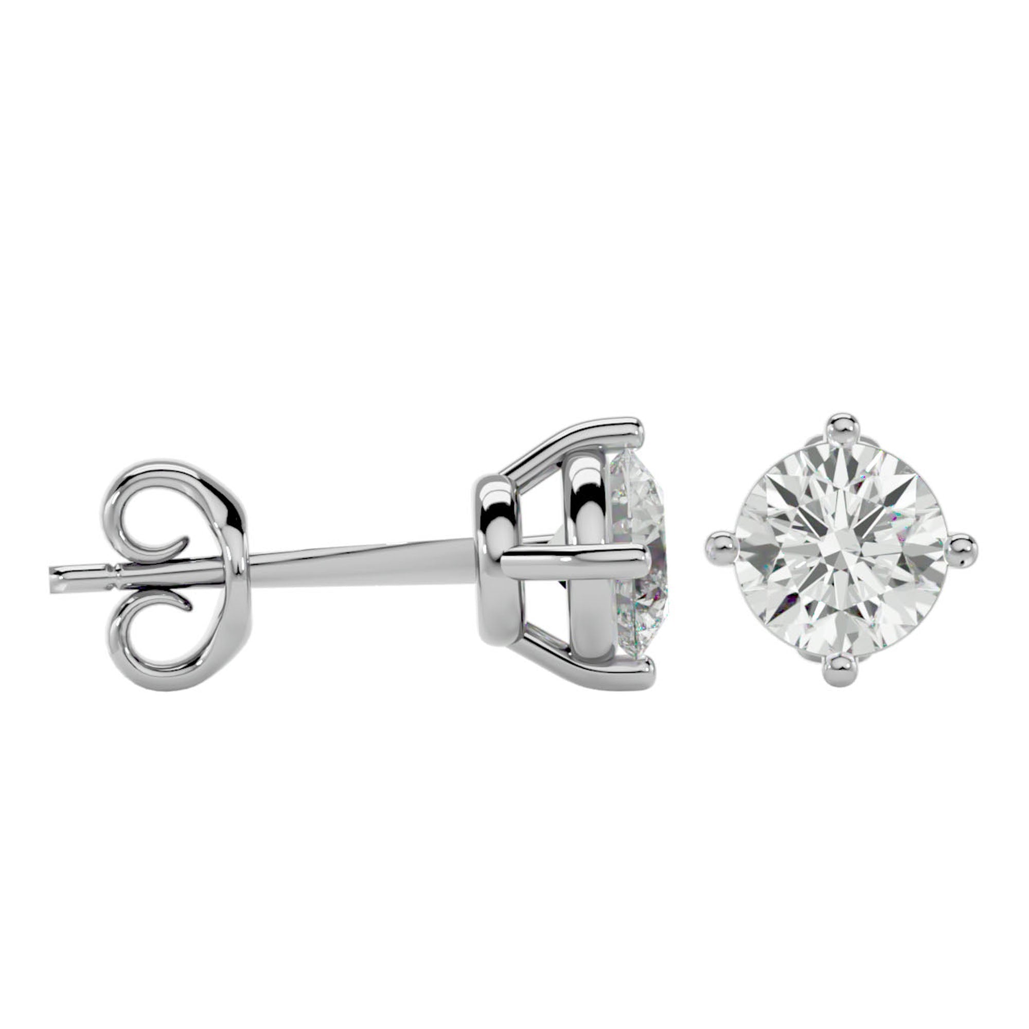 Cercei Stud Cu Diamante Naturale Tăietură Rotundă Briliantă de 1.05 ct din - Castelo.ro