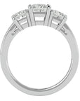 Inel de Logodnă din Aur 14k Trei Diamante Create în Laborator Pavè de 2.20 ct din 14k Aur Alb - Castelo.ro