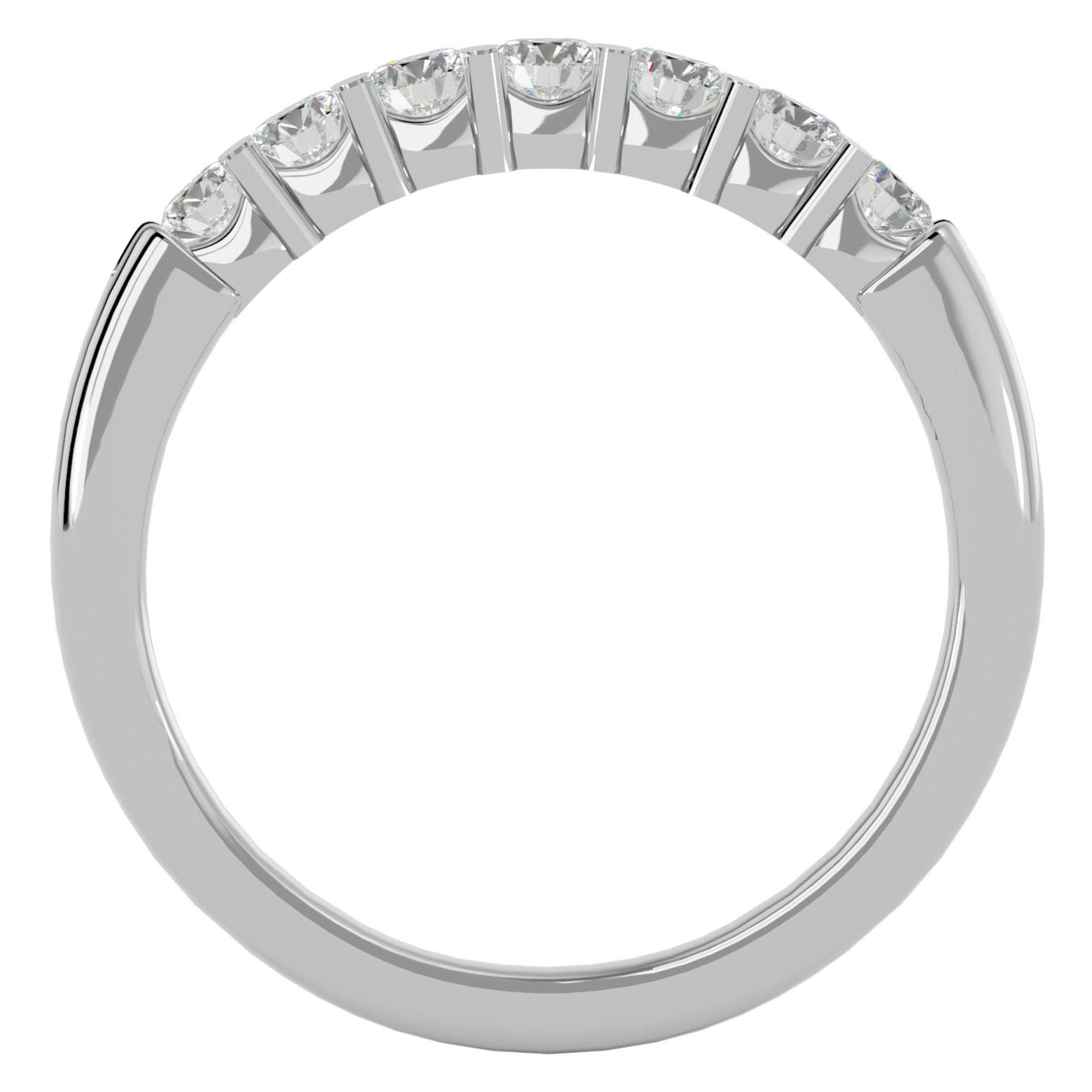 Inel Eternity din Aur 14k Cu 7 Diamante Naturale de 0.53 ct din 14k Aur Alb - Castelo.ro