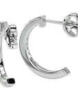Cercei Hoop Vals din Aur 14k cu Moissanite de 0.92 ct din 14k Aur Alb - Castelo.ro