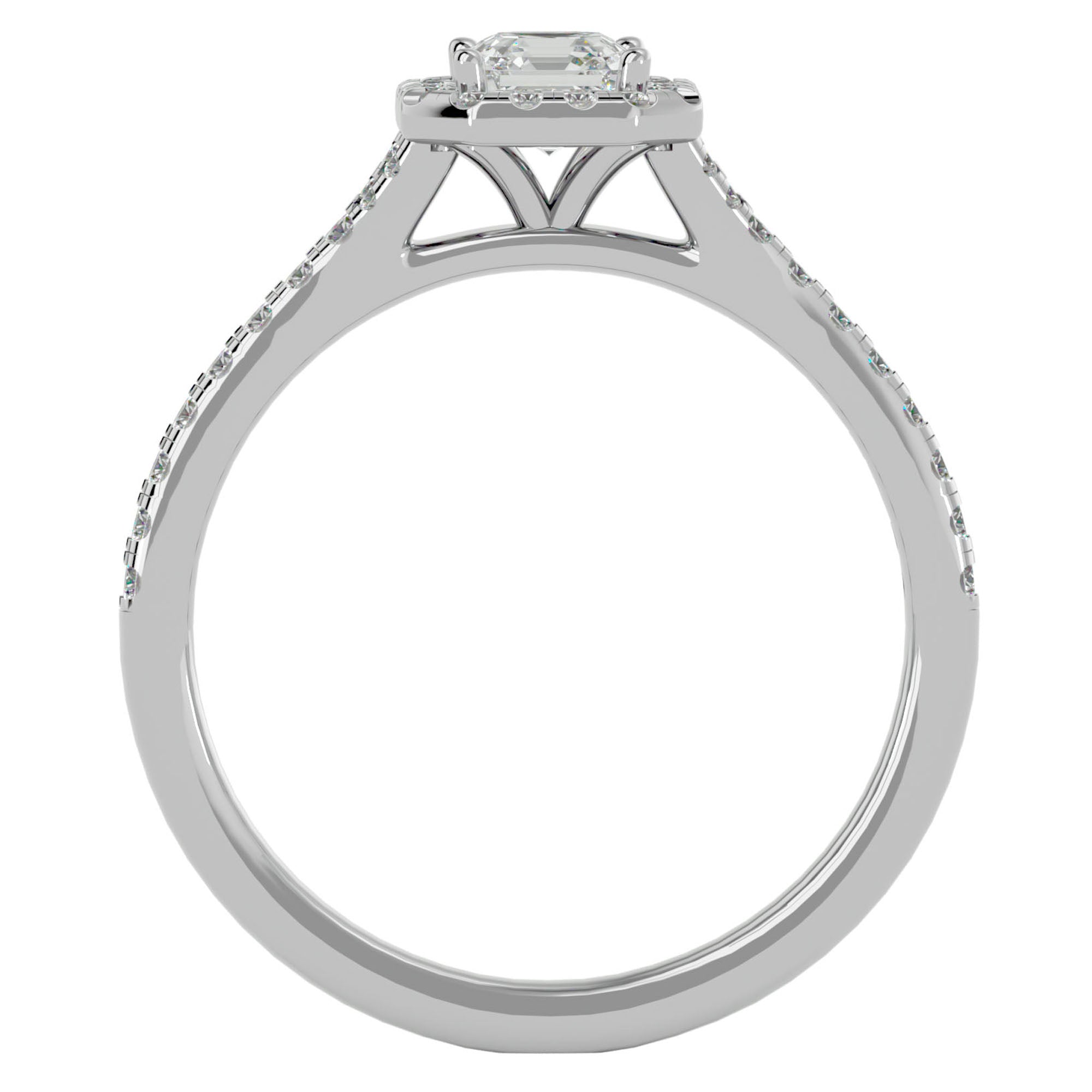 Inel de Logodnă Retro Pavé cu Diamante Naturale de 0.46 ct din Platina - Castelo.ro