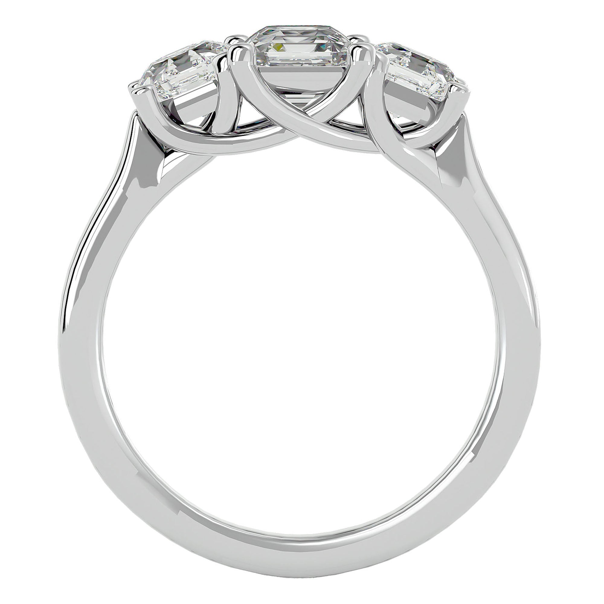 Inel de Logodnă cu Trei Diamante Naturale de 2.20 ct din Platina - Castelo.ro
