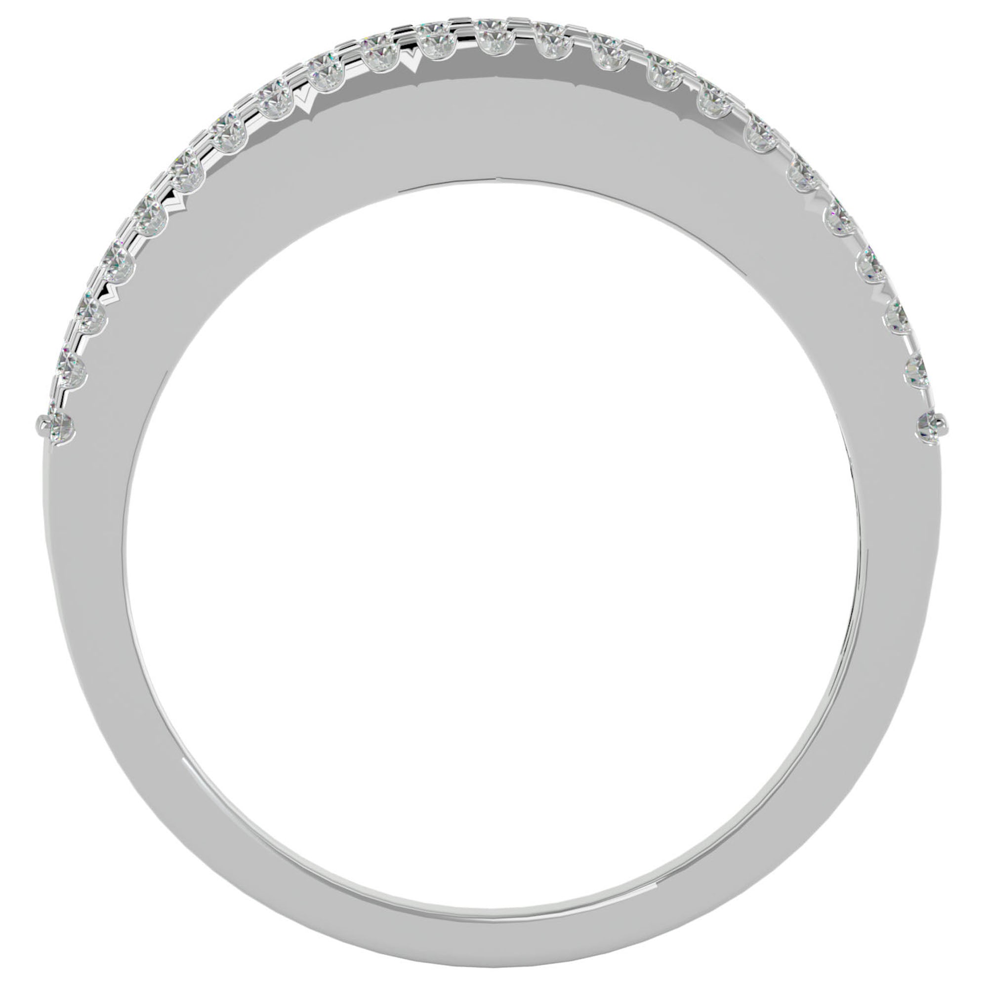 Inel Diademă din Aur 14k cu Diamante Create în Laborator în Montură Clasică de 0.30 ct din 14k Aur Alb - Castelo.ro