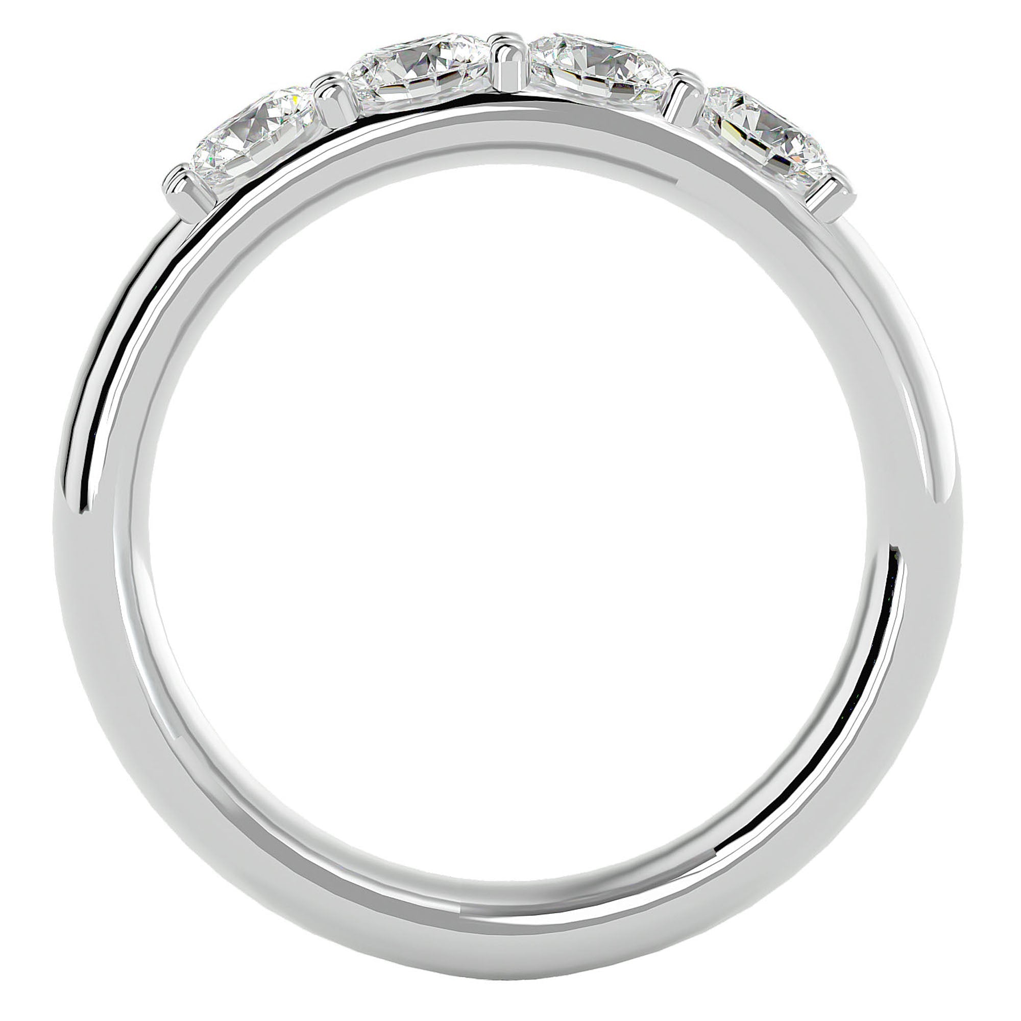 Verighetă Eternity din Aur 14k cu 4 Diamante Naturale de 0.96 ct din 14k Aur Alb - Castelo.ro