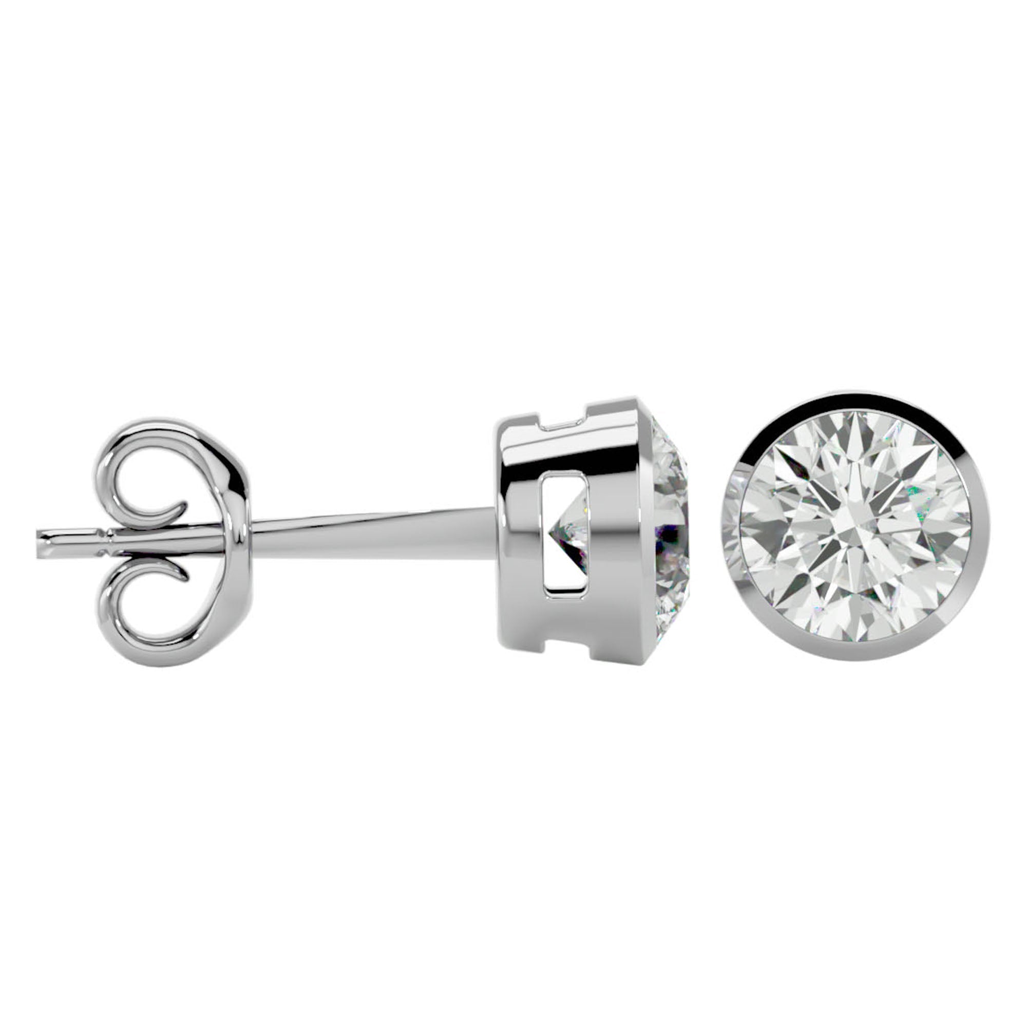 Cercei cu Diamant Natural In Montură Bezel de 1.18 ct din - Castelo.ro